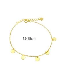 ELSEDES 1 pieza Pulsera de moda con diseño de disco plata esterlina para mujeres para decoración diaria - Dorado - Ver 7