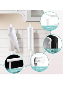 1pc Stainless Steel Toilet Paper Holder, Simple Color Wall Mounted Bathroom Paper Roll Rack Bathroom Decor Fall Decor - White - View 4