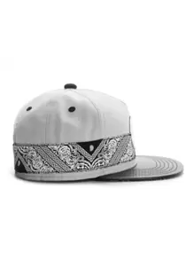 BIG C CAP Gray Adult Sports Bandanna Snapback Hat Hip Hop Paisley Headwear For Men Women Outdoor Casual Sun Baseball Cap - Grey - View 2