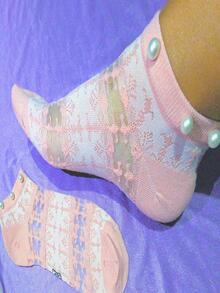 Paquete de 5 calcetines Para mujer Varios Colores Con Perlas - Multicolor - Ver 10