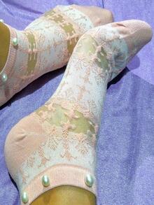 Paquete de 5 calcetines Para mujer Varios Colores Con Perlas - Multicolor - Ver 11