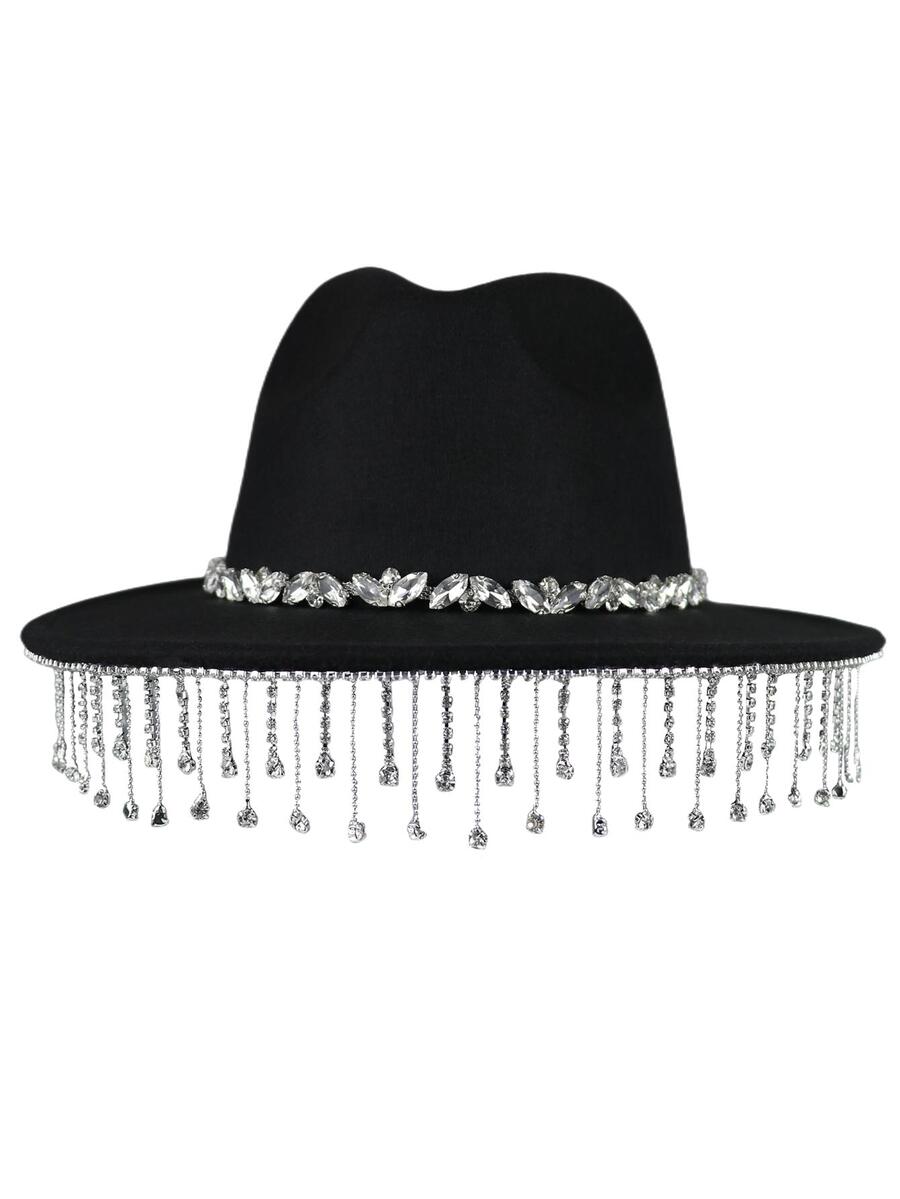 水鑽裝飾軟呢帽