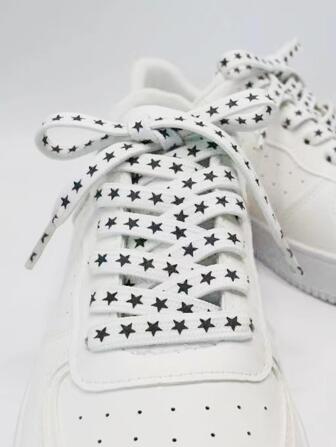 Pack De Dos Cordones De Moda De Patrón De Estrellas De Varios Colores Adecuados Para Calzado Deportivo Y Casual