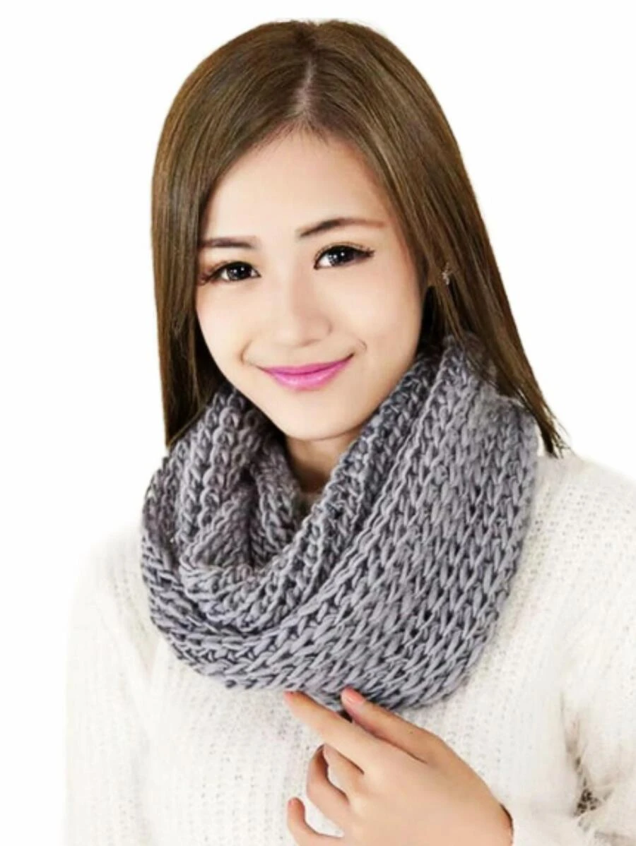 Women Infinity Scarves - Grey - View 1