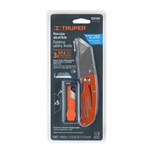 Cuchillo plegable de 6 pulgadas con Body de aluminio y acero inoxidable, Truper NV-6X 101101, Regreso a la escuela, utiles escolares - Naranja - Ver 2