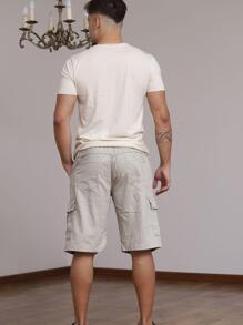 Men Shorts - 米色 - 查看 4