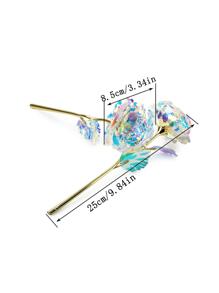 1pc Colored Gold Foil Rose, Luminous Artificial Rose Flower Light, Valentine's Day Gift, Creative Present - Multicolor - View 4