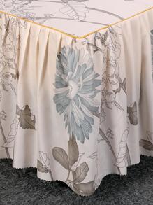 Cache-sommiers Imprimé design Double Couche En Dentelle Garni Épaissi En Flanelle