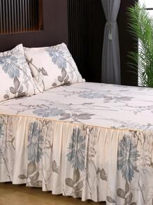 Cache-sommiers Imprimé design Double Couche En Dentelle Garni Épaissi En Flanelle