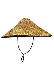 Sombrero Vietnamita Arrozero Chino  De Palma Hombre Mujer Fresco Y Ligero - Albaricoque - Ver 1