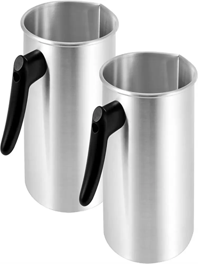 1/2 Pacotes de Panela para Despejar Vela, Panela de Fusão de Cera de 3L Com Bico Antigotejamento e Cabo Resistente ao Calor, Jarra de Fazer Vela de Alumínio Para Kits de Fazer Vela DIY - Prata - Visão 1