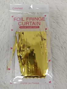 金箔反光閃片窗簾，錫箔金屬窗簾造型背景紙幕，適用於婚禮、訂婚、新娘派對、生日派對等場合裝飾用品 - 金色 - 查看 4