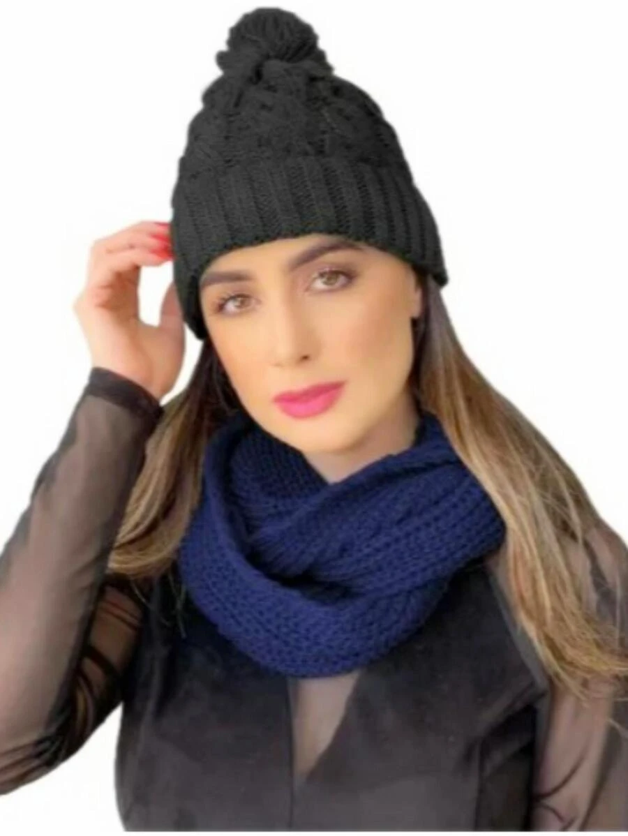 Women Beanie Hat - 黑色 - 查看 1