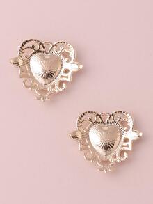 10入組diy花形鑲鑽扣帶材料,附有中空花邊和心形水晶,鋅合金珠寶配件