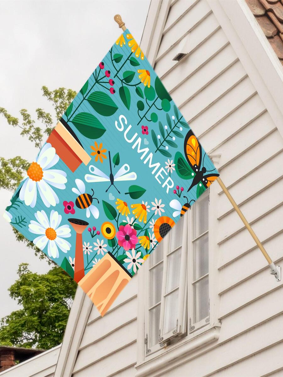 1入組花卉圖案和蝴蝶樣式旗