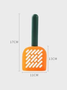 1pc Two Tone Hollow Out Cat Litter Shovel - Orange - View 2