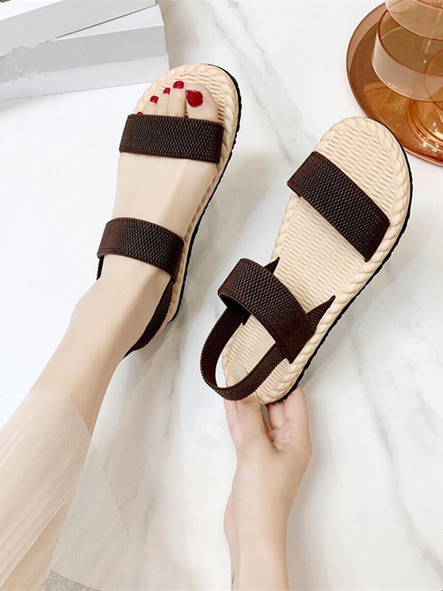 Sandalias de moda & cómodo vacación - Café integral - Ver 1