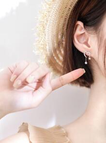 Rhinestone & Star Decor Earrings