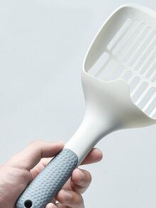 1pc Color Block Cat Litter Shovel - White - View 3