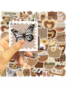 50pcs/Pack Vintage Cartoon Graffiti Stickers For Journal Back To School - Multicolor - View 4