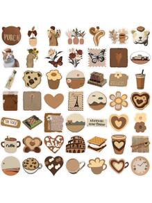 50pcs/Pack Vintage Cartoon Graffiti Stickers For Journal Back To School - Multicolor - View 7