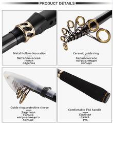 DAGEZI High Carbone Fiber Ultra Hard Fishing Rod For Sea Casting - Black - View 6