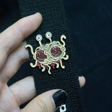 飛行意大利細麵條怪物胸針琺瑯別針時尚朋克首飾類禮品適合男士受歡迎 - 橘色 - 查看 3