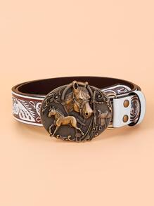 Horse Decor Belt - White - View 1
