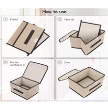 2 Closed Folding Toy Closet Organizer Boxes - Green - View 4