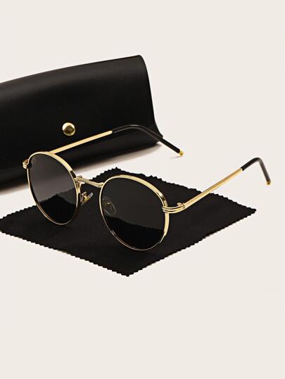 男士金属框时尚眼镜优雅墨镜配饰万圣节沙滩配饰眼镜墨镜适合夏季海滩度假、户外、旅行