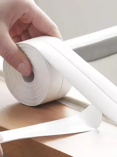 1卷英寸織帶填縫條,防水牆貼水槽邊縫隙,填縫條,自粘嵌縫密封帶,嵌縫織帶適用於浴缸,浴室,水槽,廚房檯面,淋浴,廁所和牆角落