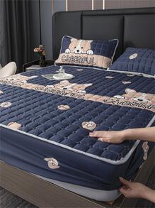 1PC Họa Tiết Hoạt Hình Dễ Thương Gia Đình Ga Trải Giường Tấm Bảo Vệ Nệm - Nhiều màu - Xem 3