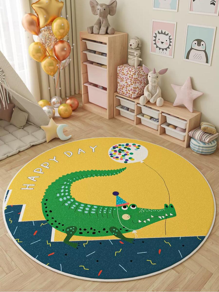 1pc Cartoon Crocodile Pattern Rug