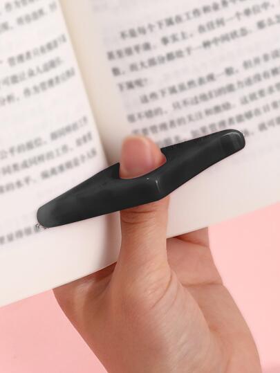 1pc Black Book Page Holder For Reading, Thumb Bookmark Back To School
