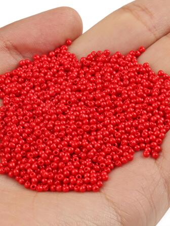 2mm 2000入/包糖果奶油色圓形散珠，手工珠寶DIY手鍊項鍊耳環配件