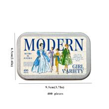 400pcs/Box Retro Figure Decorative Pet Stickers For Journaling Back To School - Multicolor - View 3