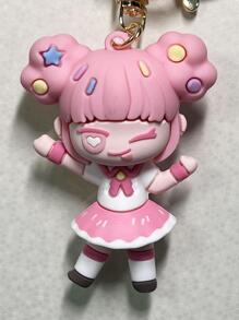 1Pc Màu Hồng Đuôi Ngựa Hình Cô Gái Móc Khóa Với Tinh Tế Hình Xe Ô Tô Móc Khóa Và Ba Lô Mặt Dây Chuyền, phụ Kiện Dễ Thương Cho Bé Gái - Hồng - Xem 2