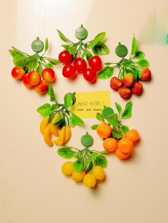 6 pièces Autocollants aimants de réfrigérateur en forme de fruits, Meilleurs cadeaux