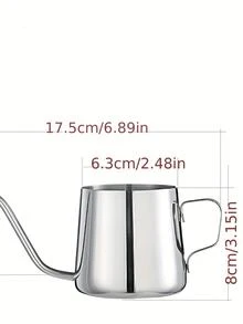 1 pieza Olla de acero inoxidable café - Plateado - Ver 7