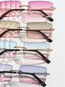 Hombres 4 pares Gafas de sol de marco cuadrado - Multicolor - Ver 4