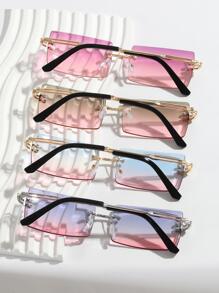 Hombres 4 pares Gafas de sol de marco cuadrado - Multicolor - Ver 3