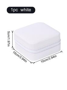 1 Hộp Đựng Trang Sức Bằng Nhựa, Hộp Đựng Trang Sức Di Động Màu Trắng Hiện Đại Cho Gia Đình - trắng - Xem 3