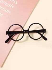 1pc Kids Glasses Frames Without Lens, Fashion Round Doctor Style Plastic Eyeglasses