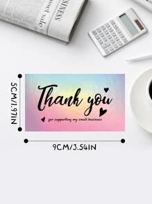 50 Gói Holographic Nhiều Màu Sắc Thiệp Cảm Ơn, Thiệp Trống, Cảm Ơn Bạn Đã Đặt Hàng Thẻ - Bạc - Xem 3