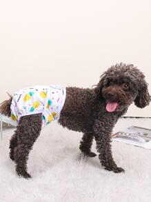 狗狗生理褲帶鈕扣閉合適用於絨毛和貴賓犬女性小狗 - 米色 - 查看 1