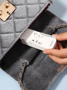 1Pc Mini Plastic Dental Floss Storage Box With 12Pcs Floss Stick,Teeth Cleaning Care Dental Floss Dental Tape Floss Picks Floss Threader Gum Floss Interdental Floss Modern Letter Graphic Storage Case For Home - White - View 4