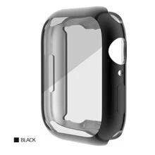 1入組黑色休閒TPR聚氨酯二合一屏幕保護膜和殼套38/40/42/44mm,適用於Apple WatchSE/8/7/6/5/4/3/2/1 - 黑色 - 查看 2