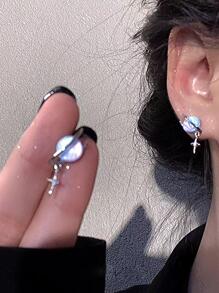 1pair Fashionable Versatile Unique Design High-class Dreamy Planet Star Shaped Daily Earrings For Women - Multicolor - View 5