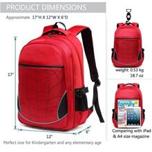 Kids Backpack For Boys Elementary School Bags Durable Kindergarten Bookbags Elementary Primary Durable Kindergarten Bookbags Unicorn  Book Bag Lightweight  For Kids Back To School Travel Birthday Gift 17 Inch Age 5-9 - 紅色 - 查看 5