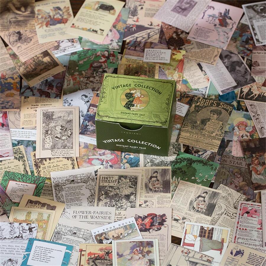 YUXIAN 1 Box Vintage Style Scrapbooking Sticker Set For Journal Decoration And Diy Crafts - Multicolor - View 1